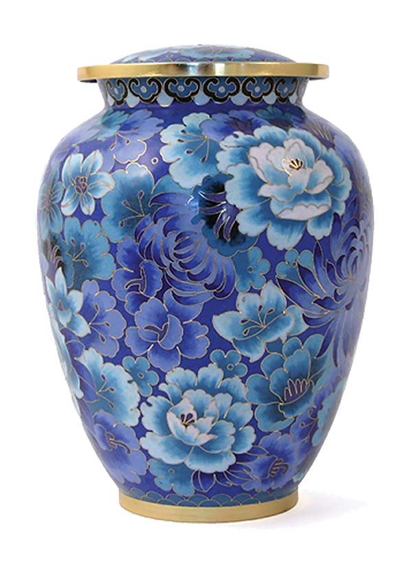 cloisonne urne elite floral blå