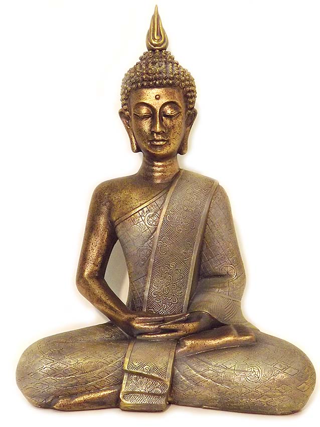 grande urne bouddha de méditation thaïlandaise en bronze