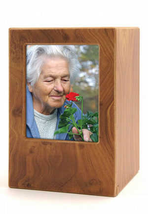 urna de caja de fotos de madera