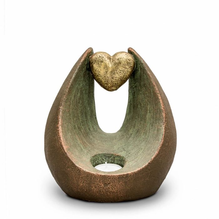 keramická umělecká urna osvětlená srdce litr UGK