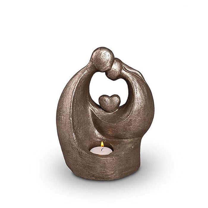 keramisk type urne komfort med hjerte sølv