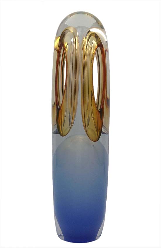 krištolinis stiklas d mėlyna varpelio urna