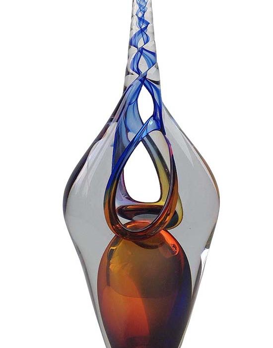 sticla de cristal d urna albastra unicorn