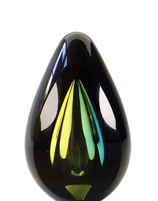 cristal verre petite urne or premium noir