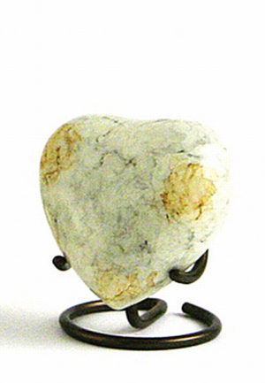 Urne cœur en marbre blanc Glenwood