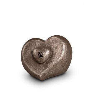 keramiska husdjur urna hjärtan med tass silver liter ugks