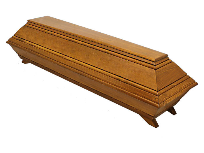 Cercueil en épicéa massif brun clair