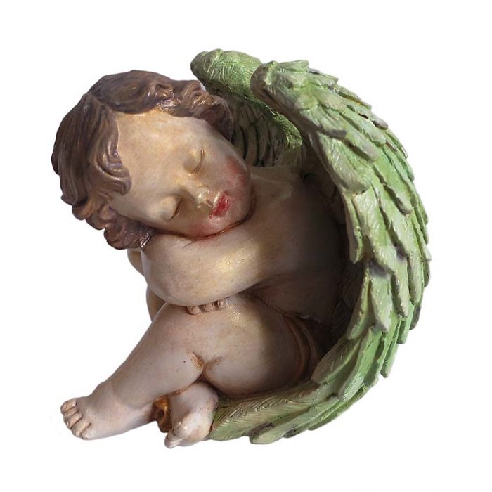 hand painted angel urn forever sleeping right