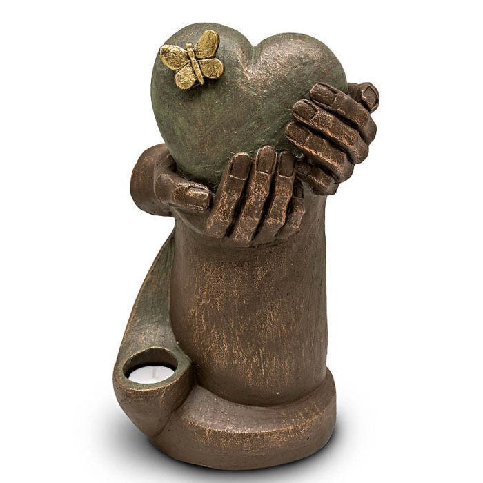 urna d&#39;arte in ceramica crepacuore con candela