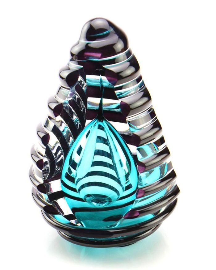 verre cristal D premium urne éternel bleu