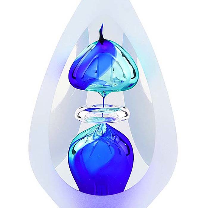 vetro cristallo D premium urna orion blu grande