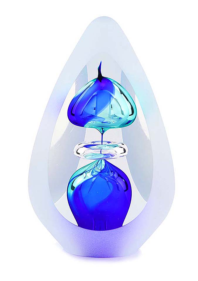 krystallglass D premium urne orion blå stor