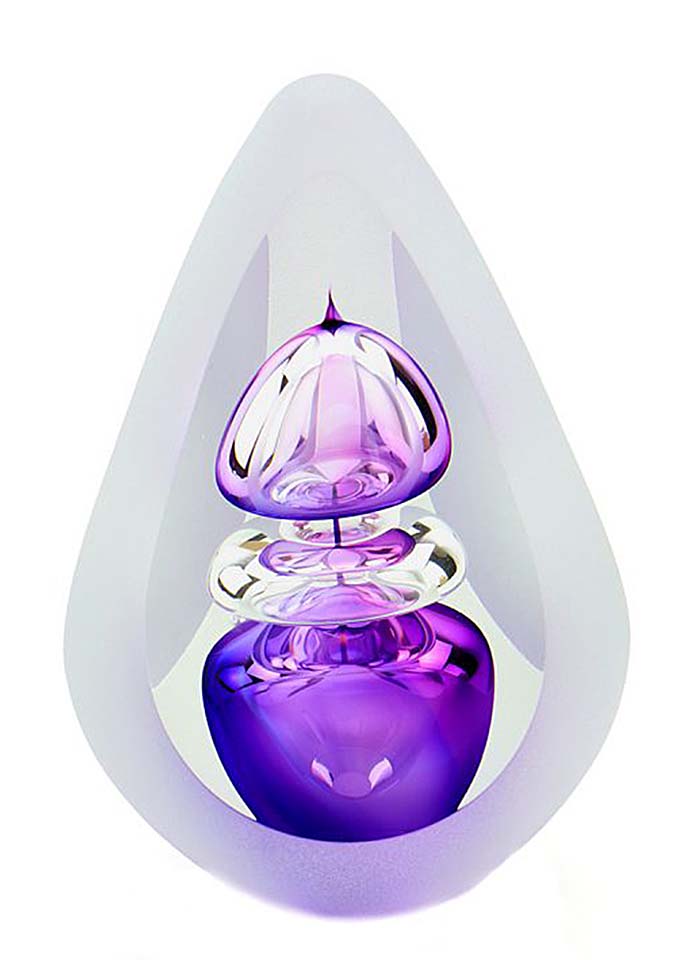 Kristallsglass D Premium Urn Orion purpurroude grouss