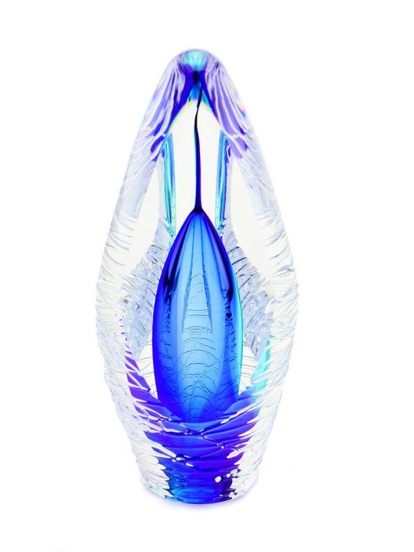kristallglas d urn premium sprit glans blå