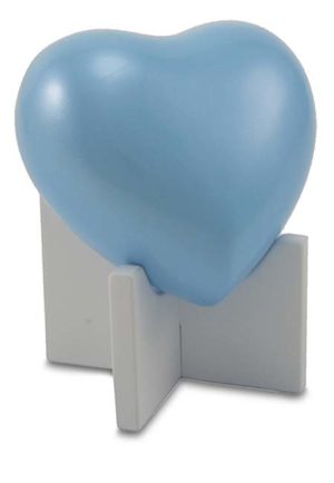 ariel heart urn light blue