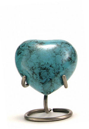 Glenwood Blue Marble Heart Pet Urn