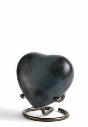 Glenwood Grey Marble Heart Pet Urne