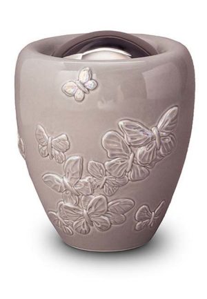 large ceramic urn butterfly