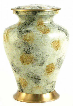urna grande de latón de mármol blanco de glenwood