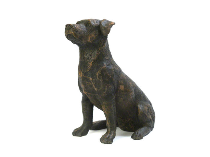 dog urn seated jack russell