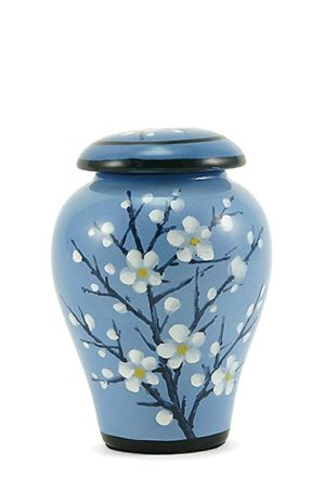 keramická mini urna s ovocnými květy