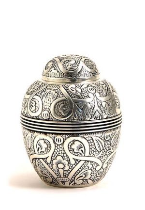 small oak antique silver urn