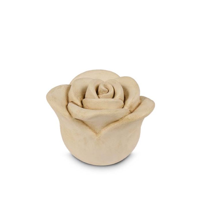 mini ceramic white rose urn