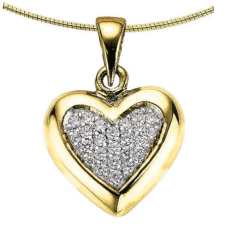 Achsbügel Herz mit Diamant - Gold